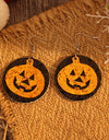 PU Leather Pumpkin Earrings