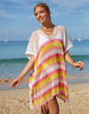 Angel Wings Cutout Striped Cover-Up with Tassel