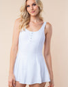 White Birch Sleeveless Performance Knit Swim Dress