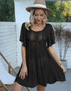 Openwork Flutter Sleeve Cover-Up Dress