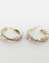 Alloy Pearl Hoop Earrings