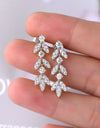 925 Sterling Silver Moissanite Leaf Earrings