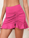 Ruched Elastic Waist Swim Skirt