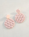 Soft Pottery Round Braided Earrings