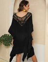 Cutout Ruffled Half Sleeve Cover-Up