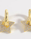 925 Sterling Silver Zircon Star Earrings