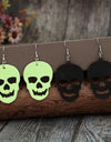 2 Piece PU Leather Skull Dangle Earrings