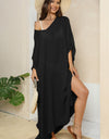 V-Neck Three-Quarter Sleeve Cover-Up