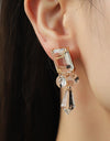 Alloy Glass Dangle Earrings