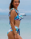 Ruffled Wide Strap Swim Top and Bottom Set