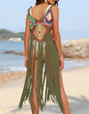 Fringe Spaghetti Strap Cover-Up