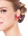 Alloy Inlaid Rhinestone Butterfly Earrings