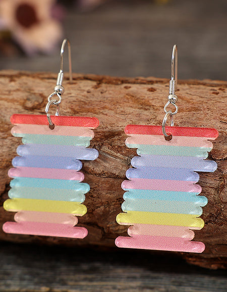 Acrylic Rainbow Dangle Earrings