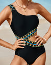 Cutout Single Shoulder One-Piece Swimwear