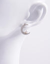 925 Sterling Silver Zircon Moon Shape Earrings