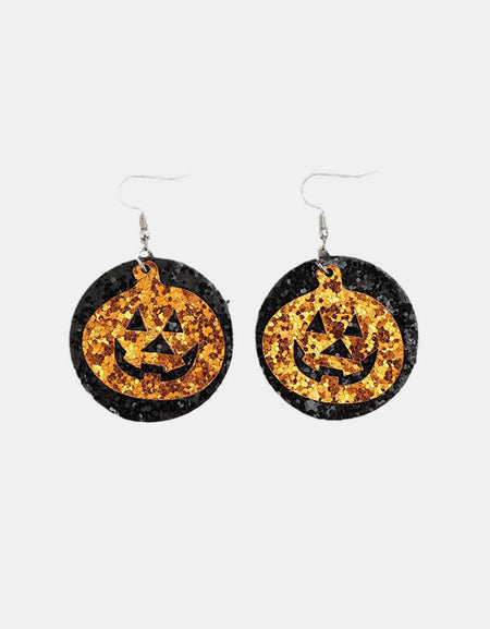 PU Leather Pumpkin Earrings