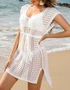 Openwork V-Neck Cap Sleeve Cover-Up