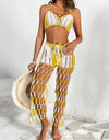 Cutout Halter Neck Top and Pants Two-Piece Swim Set