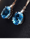 Rose Gold-Plated Artificial Gemstone Earrings