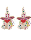 Witch Rhinestone Alloy Earrings