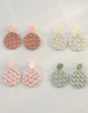 Soft Pottery Round Braided Earrings