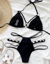 Cutout Halter Neck Two-Piece Bikini Set