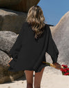 Embroidered Open Front Long Sleeve Cover Up