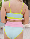 Color Block Scoop Neck Two-Piece Swim Set