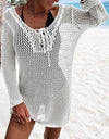 Openwork Tie Neck Cover-Up