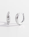 925 Sterling Silver Inlaid Zircon Huggie Earrings