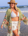 Plus Size Fringe Open Front Cover-Up