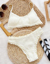 Frill Textured Spaghetti Strap Two-Piece Swim Set