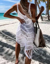 Fringe Scoop Neck Cover-Up