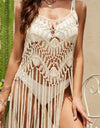 Cutout Fringe Scoop Neck Cover-Up