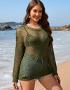 Heart Openwork Long Sleeve Cover-Up