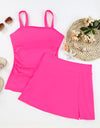 Square Neck Top and Skirt Swim Set