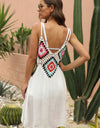 Geometric V-Neck Spaghetti Strap Cover Up Dress