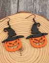 Wooden Pumpkin Shape Earrings