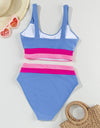 Contrast Scoop Neck Two-Piece Swim Set