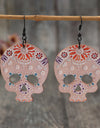 Alloy Hook Wooden Skeleton Earrings