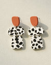 Geometric Contrast Acrylic Dangle Earrings