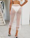 Fringe Openwork High Waist Swim Skirt