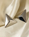 Stainless Steel 3D Triangle Earrings