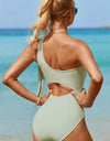 Tied One Shoulder One-Piece Swimwear