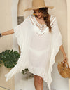 Cutout Ruffled Half Sleeve Cover-Up