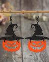 Wooden Pumpkin Shape Earrings