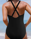 Twisted Crisscross V-Neck One-Piece Swimwear