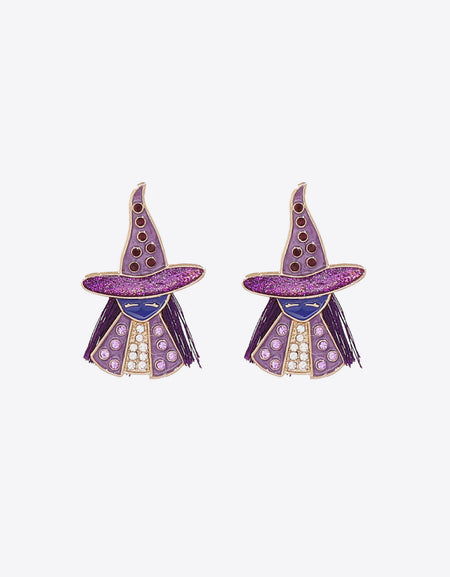 Witch Rhinestone Alloy Earrings