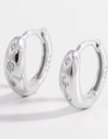 925 Sterling Silver Inlaid Zircon Huggie Earrings