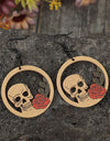 Wooden Cutout Skeleton Earrings